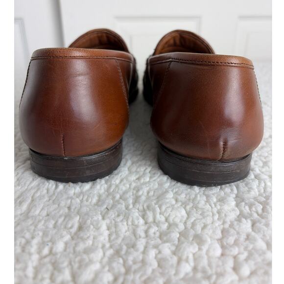 Florsheim Loafers Brown Leather Rattan Slip On Size 10.5 D 11242 - Picture 7 of 9